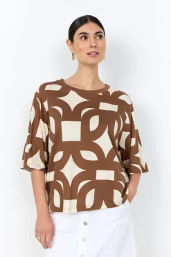 SC-FELICITY AOP 541 T-shirt Brün