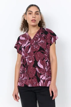 SC-FELICITY AOP 547 T-shirt Mörkröd